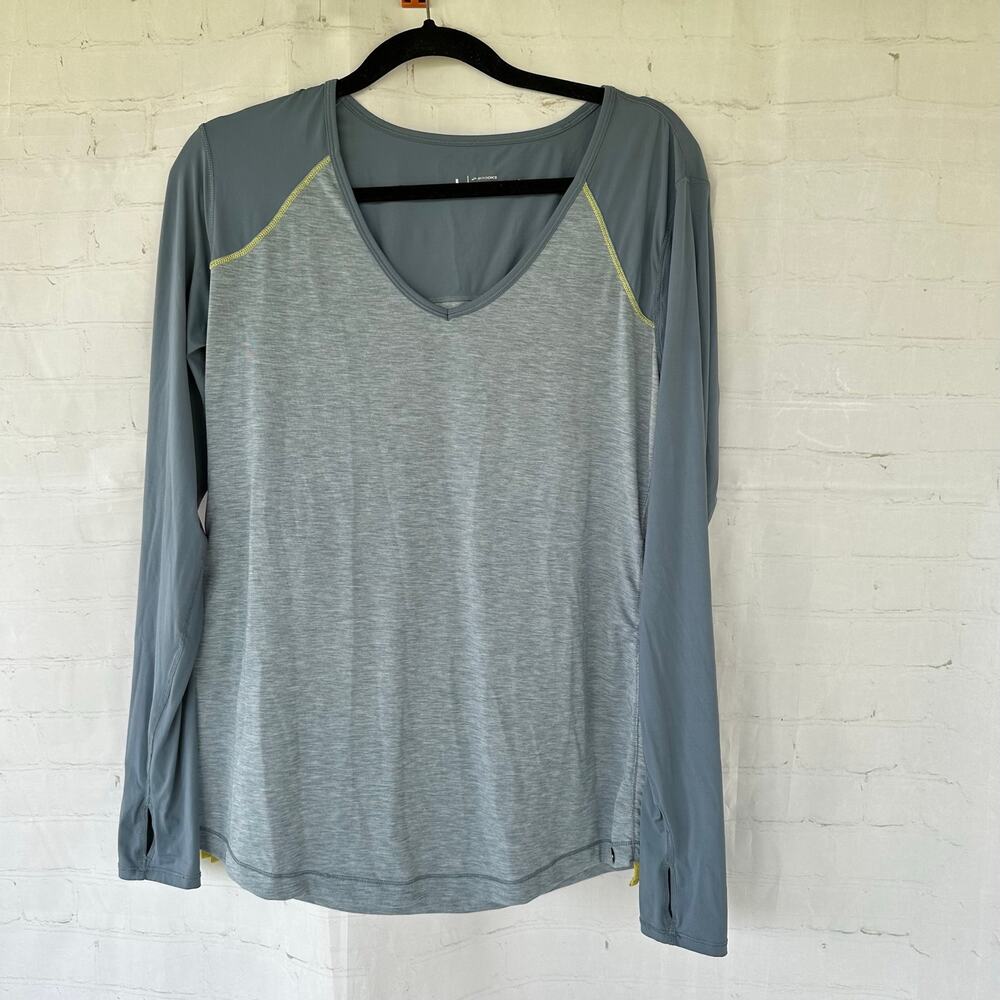 Preowned Brooks Running Long Sleeve Shirt Adjustable Side Thumb Holes Size Large
